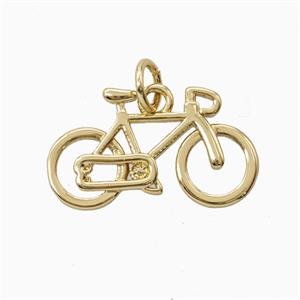 Copper Bicycle Pendant Gold Plated, approx 12-20mm