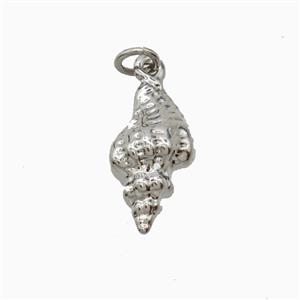 Copper Conch Shell Pendant Platinum Plated, approx 10-18mm