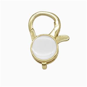Copper Lobster Clasp Enamel Gold Plated, approx 13-20mm