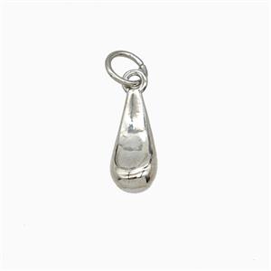 Copper Teardrop Pendant Platinum Plated, approx 5-11mm