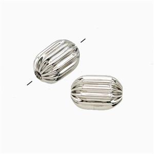 Copper Tube Beads Platinum Plated, approx 8-12.5mm