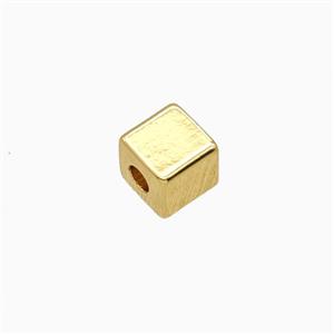 Copper Cube Beads Gold Plated, approx 5x5x5mm