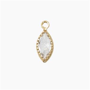 Copper Pendant Pave Zircon, Gold Plated, approx 5x9mm