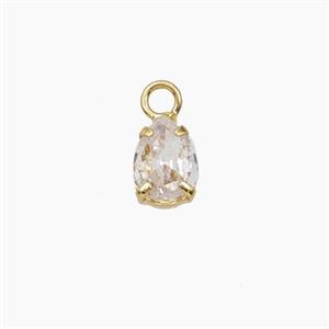 Copper Pendant Pave Zircon, Gold Plated, approx 5x7mm