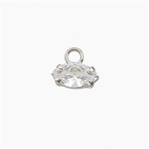 Copper Pendant Pave Zircon, Gold Plated, approx 4x8mm