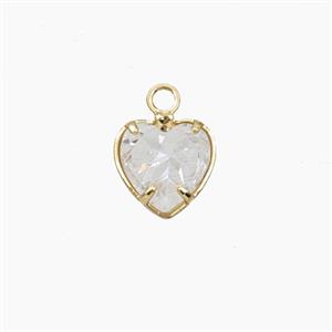 Copper Pendant Pave Zircon, Gold Plated, approx 7mm