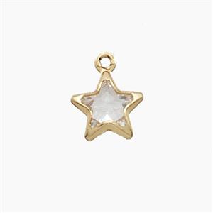 Copper Pendant Pave Zircon, Gold Plated, approx 8mm