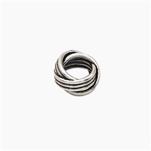 Copper Ring Beads Large Hole Mobius Antique Silver, approx 10mm, 5mm hole