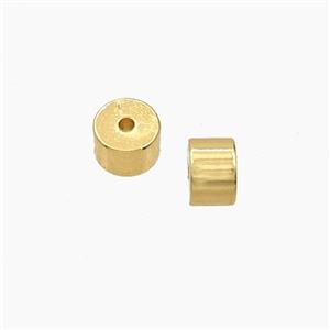 Copper Column Beads Gold Plated, approx 4x6mm