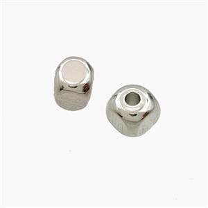 Copper Cube Beads Platinum Plated, approx 6mm