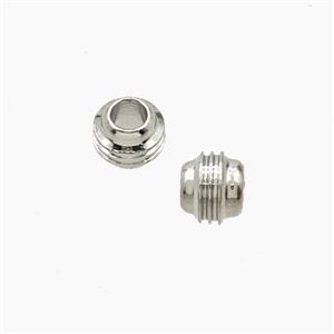 Copper Tube Beads With Screw Large Hole Platinum Plated, approx 6mm, 3mm hole