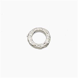 Copper Closed Jumprings Hammered Platinum Plated, approx 8mm
