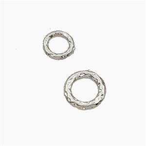 Copper Close Jumprings Hammered Platinum Plated, approx 8mm