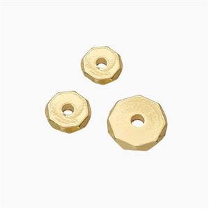 Copper Heishi Spacer Beads Faceted Gold Plated, approx 8mm