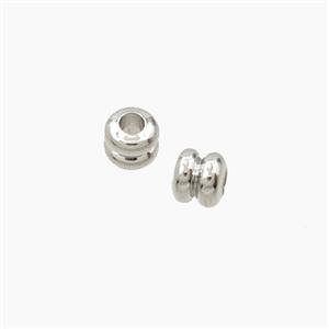 Copper Tube Beads Platinum Plated, approx 3.5-4mm