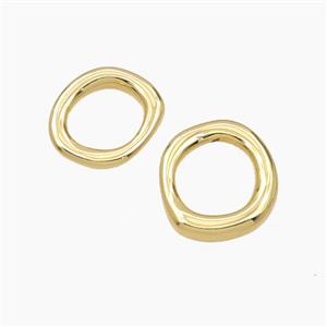Copper Oval Connector Gold Plated, approx 14-15mm