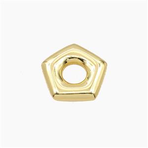 Copper Polygon Beads Star Gold Plated, approx 14mm