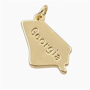 Copper Maps Of Georgia Pendant Gold Plated, approx 12.5-20mm