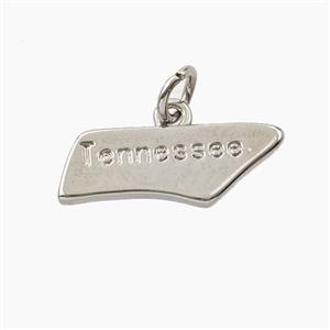 Copper Maps Of Tennessee Pendant Platinum Plated, approx 7-20mm