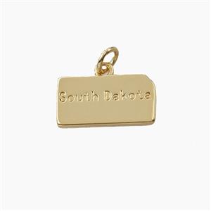 Copper Maps Of South Dakota Pendant Gold Plated, approx 8-16mm