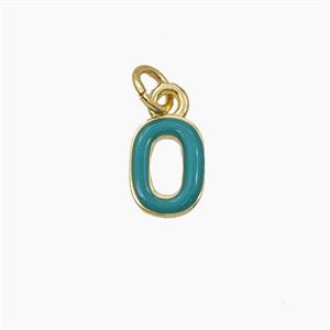 Copper Letter-O Pendant Enamel Gold Plated, approx 8-10mm