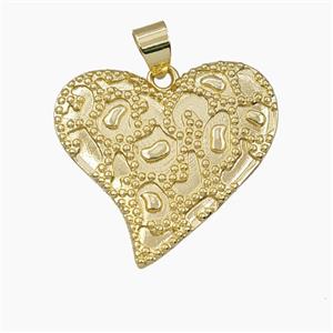 Copper Heart Pendant Bohemia Style Gold Plated, approx 27mm