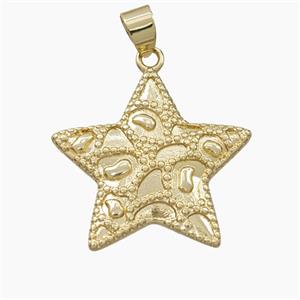 Copper Star Pendant Bohemia Style Gold Plated, approx 26mm