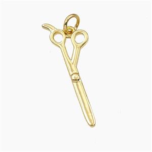 Copper Scissors Pendant Gold Plated, approx 9-25mm