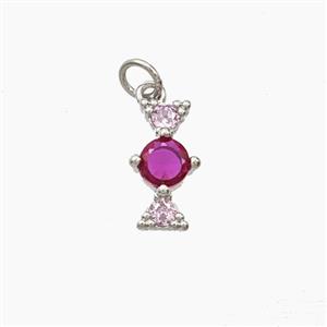 Copper Sweets Pendant Pave Zirconia Platinum Plated, approx 7-13mm