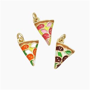 Copper Ice Cream Pendant Multicolor Enamel Gold Plated, approx 8-10mm