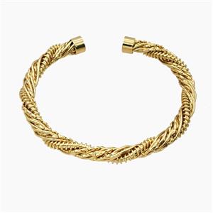 Copper Open Cuff Bangles Gold Plated, approx 6mm, 50-60mm dia