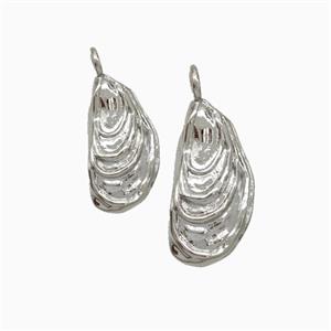 Copper Mussel Pendant Platinum Plated, approx 7-14mm