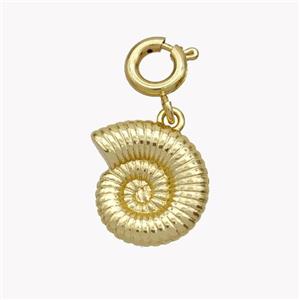 Spiral Shell Charms Copper Pendant Gold Plated, approx 11-12mm, 6mm dia