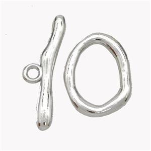 Copper Toggle Clasp Platinum Plated, approx 16-21mm, 30mm