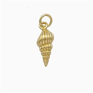 Copper Oyster Shell Pendant Gold Plated, approx 6-14mm