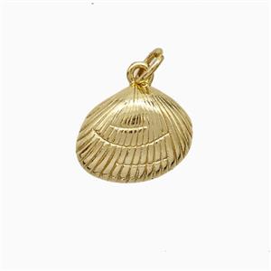 Scallop Shell Charms Copper Pendant Gold Plated, approx 12-15mm