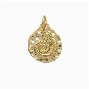 Spiral Shell Charms Copper Pendant Gold Plated, approx 12mm