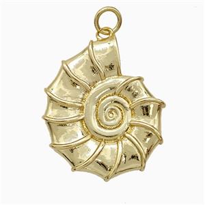 Copper Spiral Shell Pendant Gold Plated, approx 22-25mm