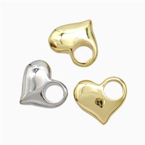 Copper Heart Pendant Mixed, approx 10-11mm