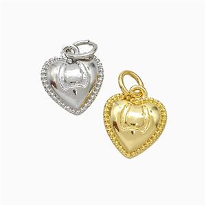 Copper Heart Pendant Mixed, approx 10mm