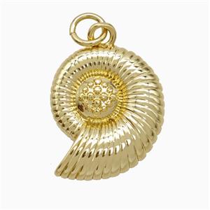 Copper Spiral Shell Pendant Gold Plated, approx 15-18mm