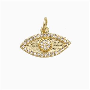 Copper Eye Pendant Pave Zirconia 18K Gold Plated, approx 8-16mm