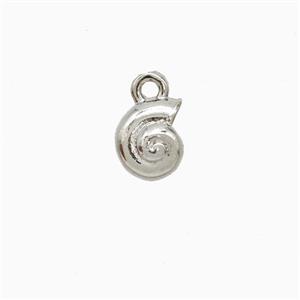 Copper Spiral Shell Pendant Platinum Plated, approx 6-7mm