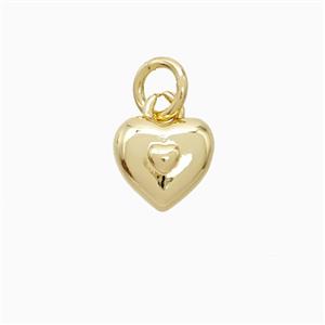 Copper Heart Pendant Gold Plated, approx 8mm