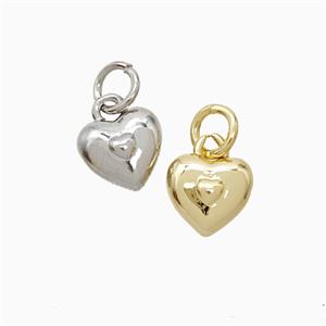 Copper Heart Pendant Mixed, approx 8mm