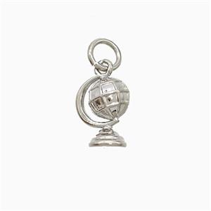 Copper Globe Pendant Platinum Plated, approx 8-10mm