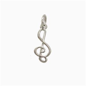 Musical Note Symbols Copper Pendant Platinum Plated, approx 6-12mm