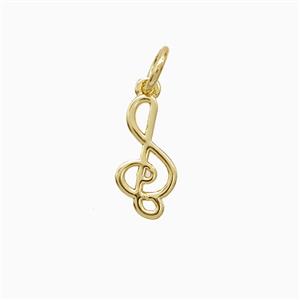 Musical Note Symbols Copper Pendant Gold Plated, approx 6-12mm