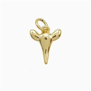 Copper Bullhead Pendant Gold Plated, approx 10mm