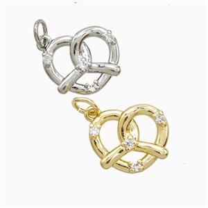 Copper Heart Pendant Pave Zirconia Mixed, approx 12-14mm